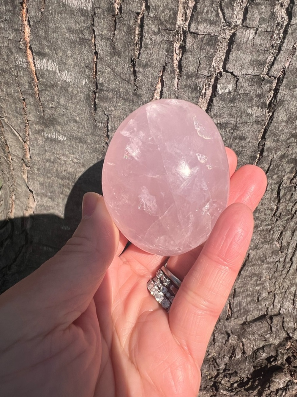 Rose  (2) Quartz Palmstone | Crystal